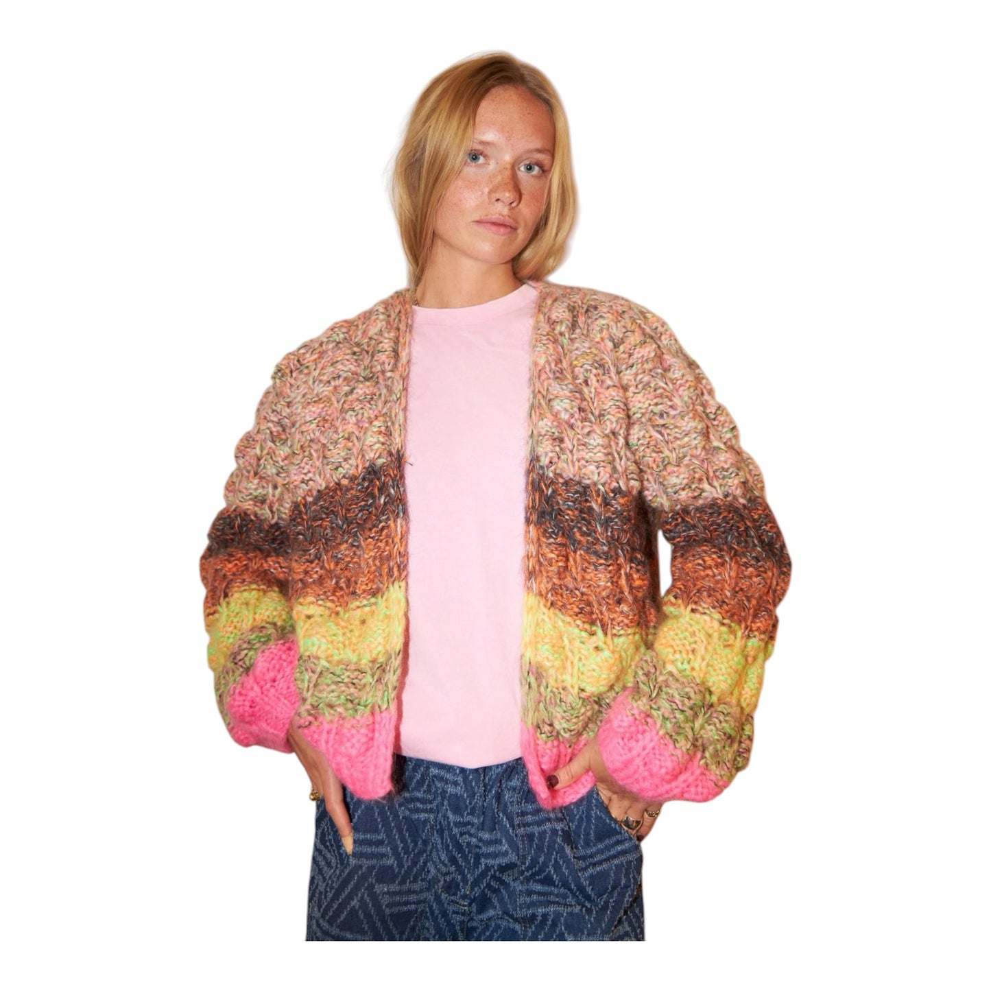 Dawn X Dare Arena Rainbow Pink Multi Cardigan - 12