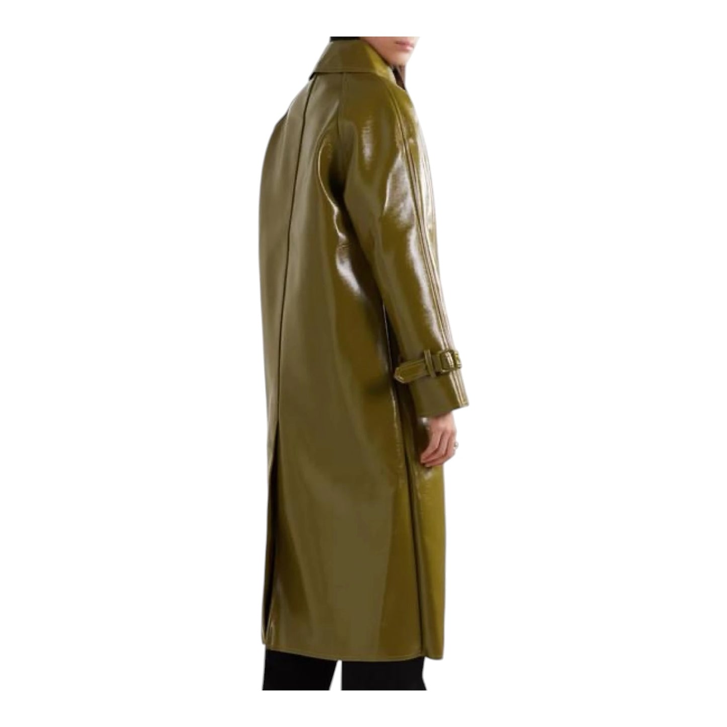 The Frankie Shop Oversized Khaki Glossed Trench - 8/10