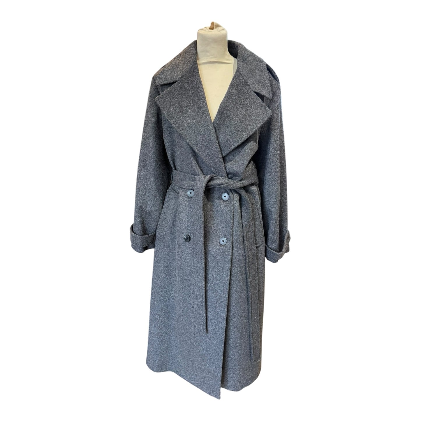 Jaeger Pure Wool Belted Longline Wrap Coat - 16 - NEW