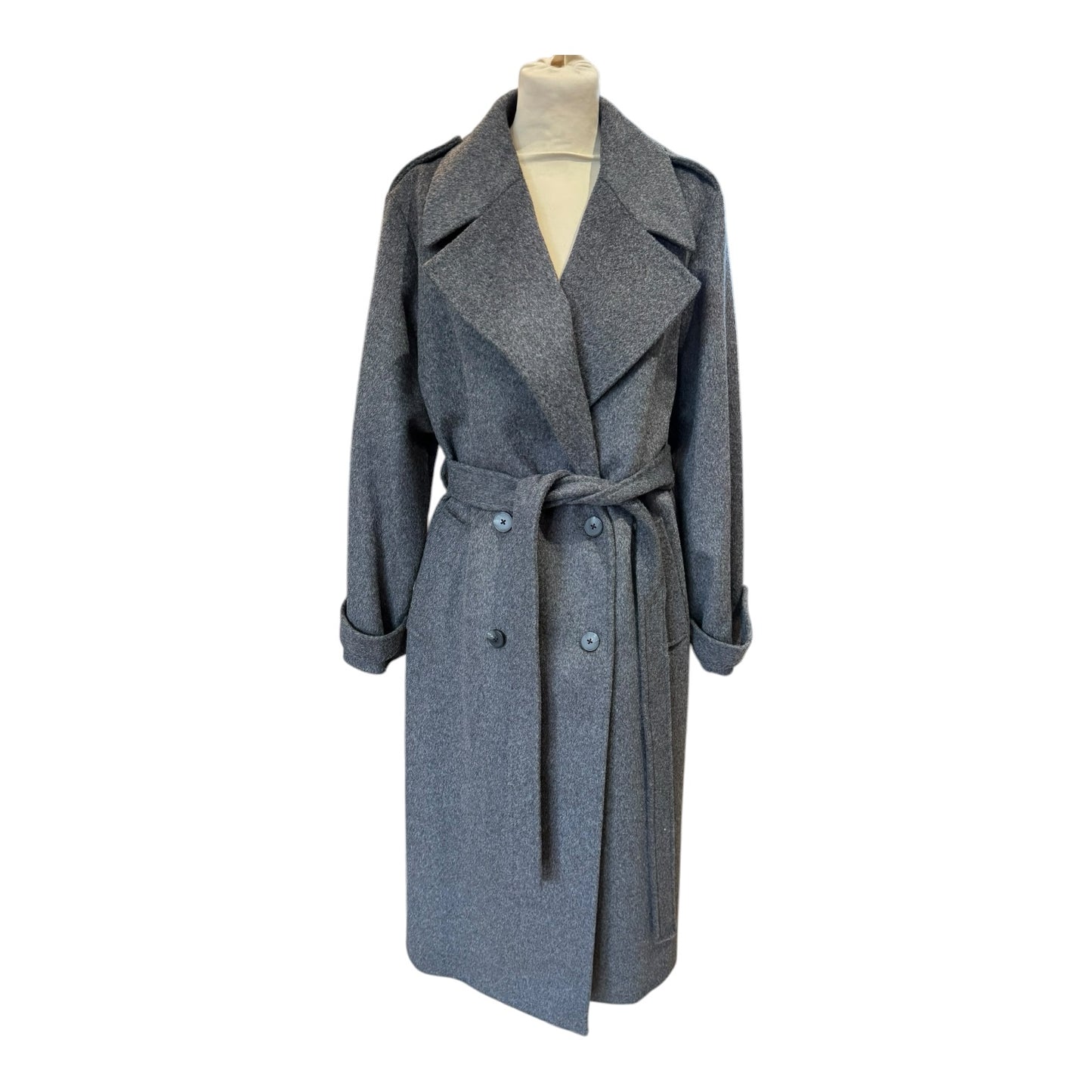 Jaeger Pure Wool Belted Longline Wrap Coat - 16 - NEW