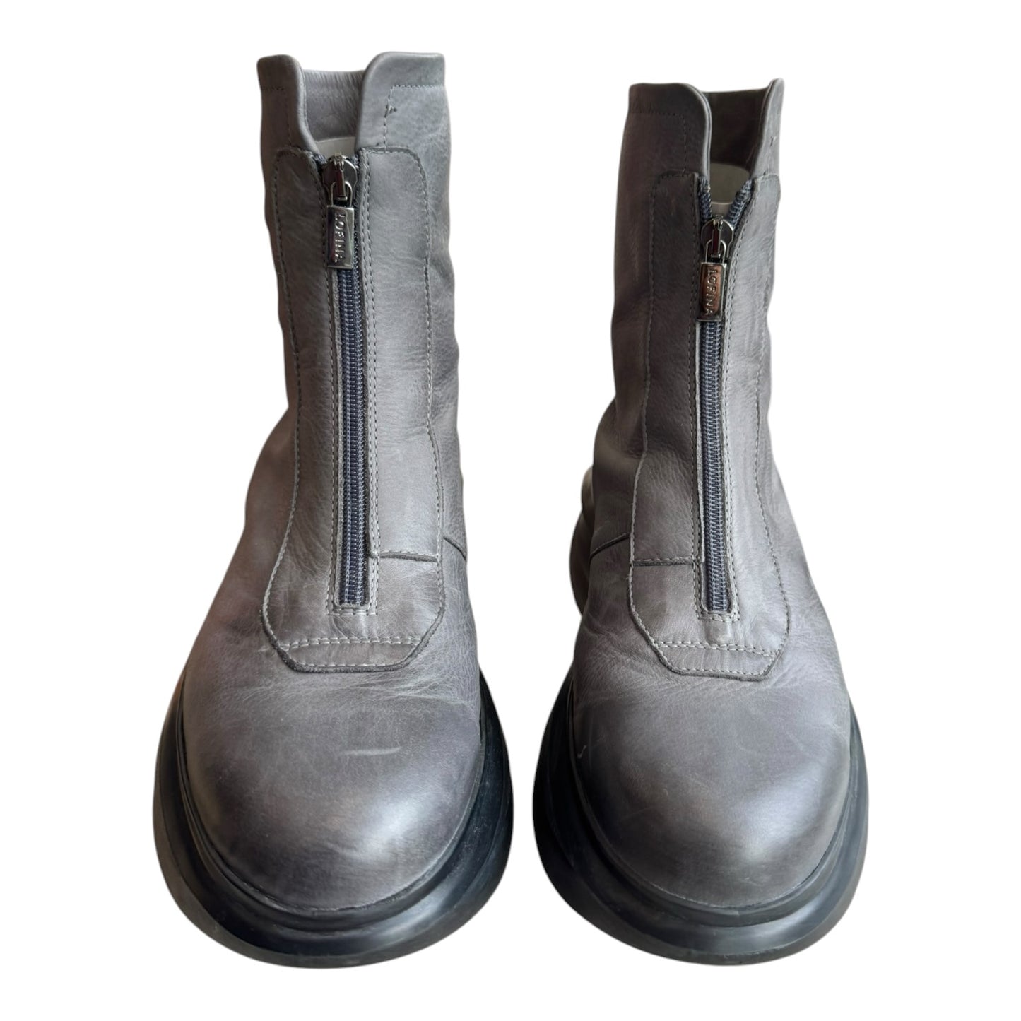 Lofina Grey Boots with Front Zip - 39/6