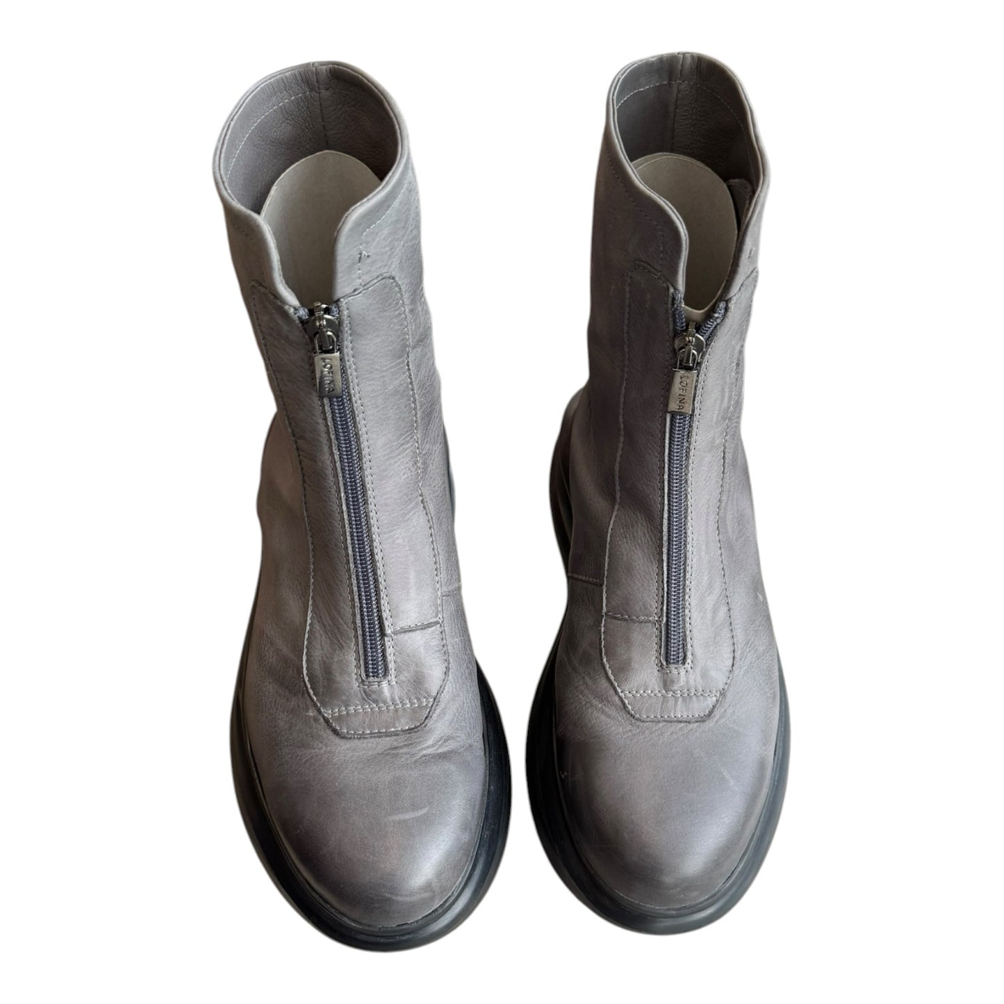 Lofina Grey Boots with Front Zip - 39/6