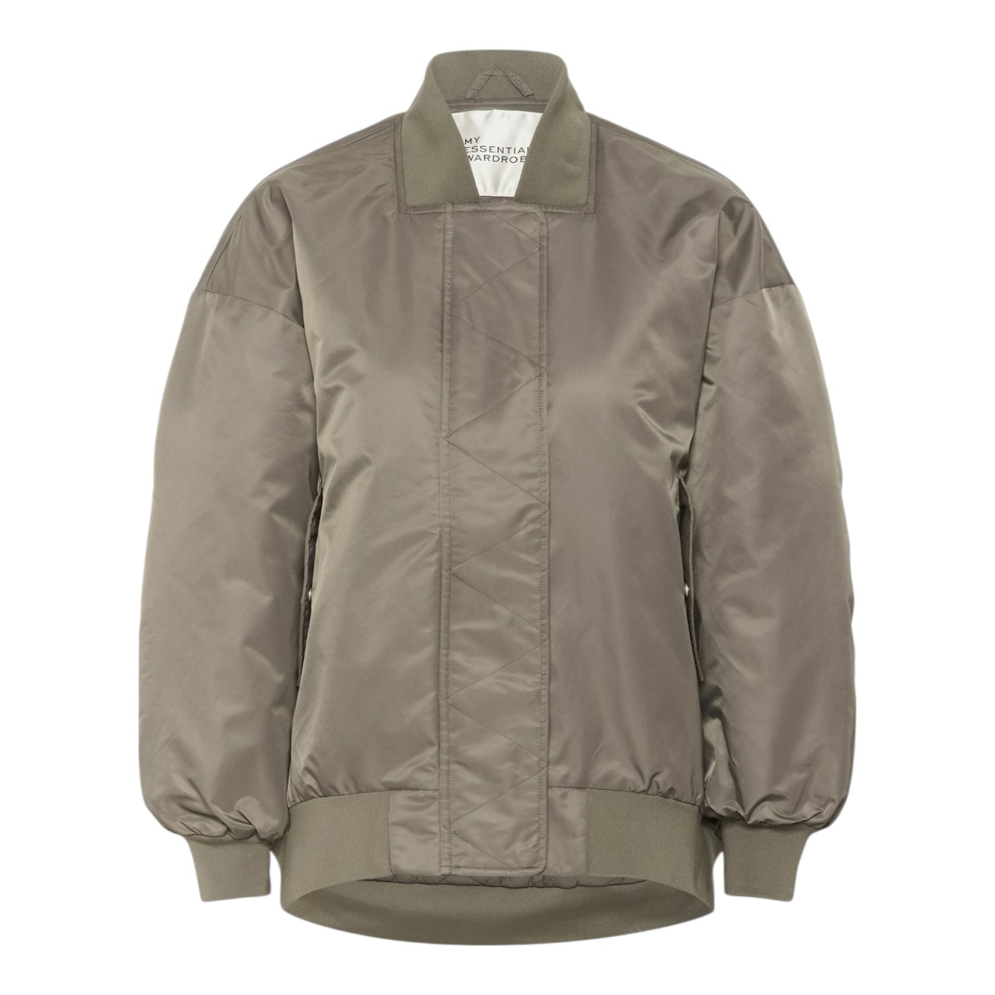 My Essential Wardrobe Taupe Short Bomber Jacket - 12