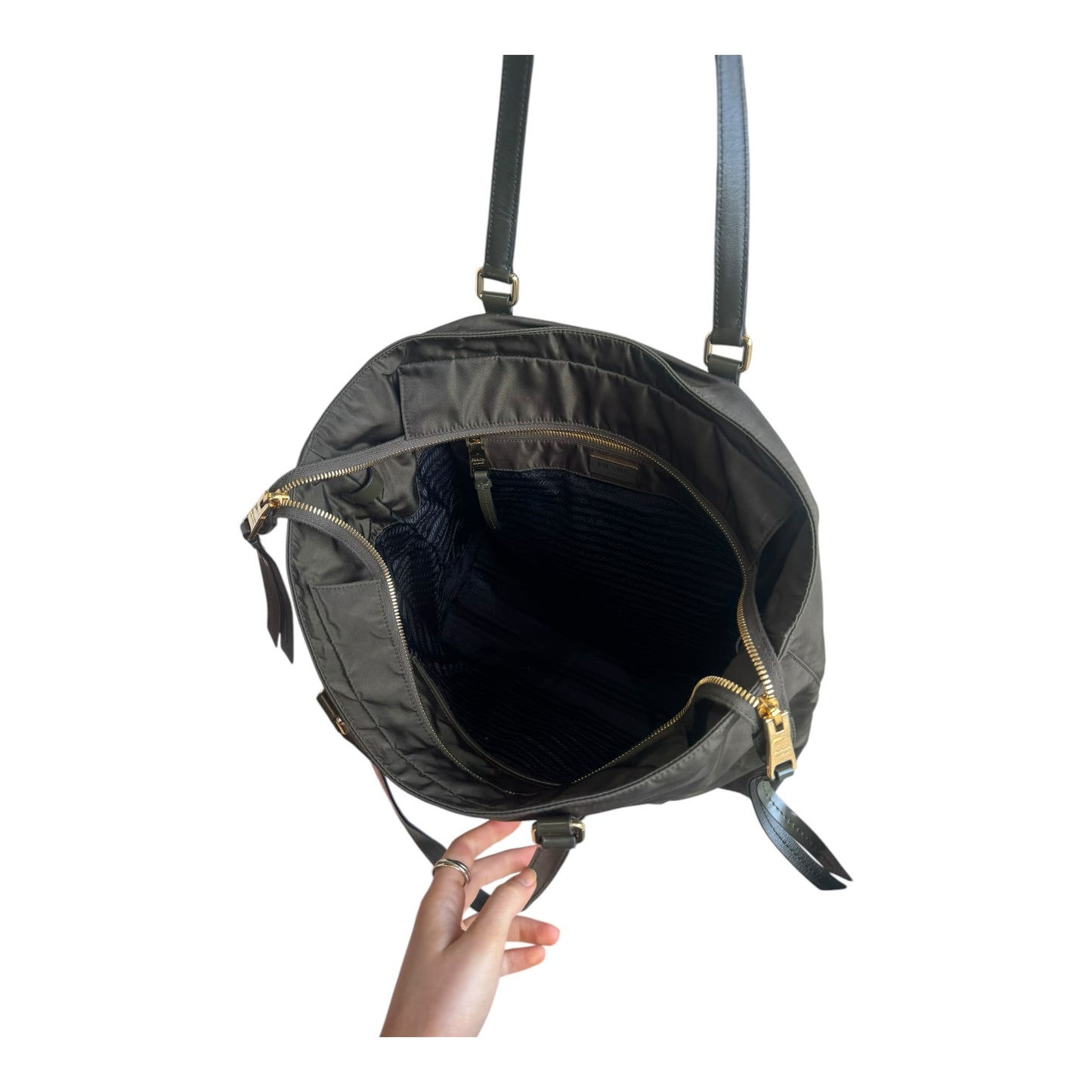 Prada Khaki Re-Nylon Tote Bag