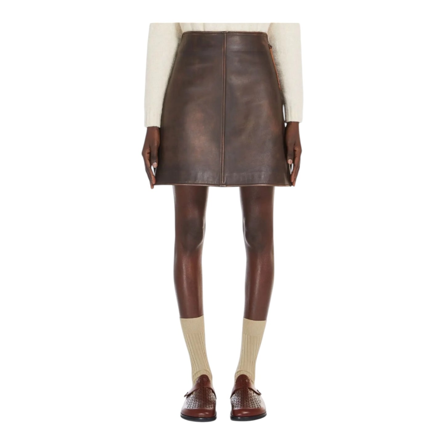 Weekend Max Mara Leather Mini Skirt - 14