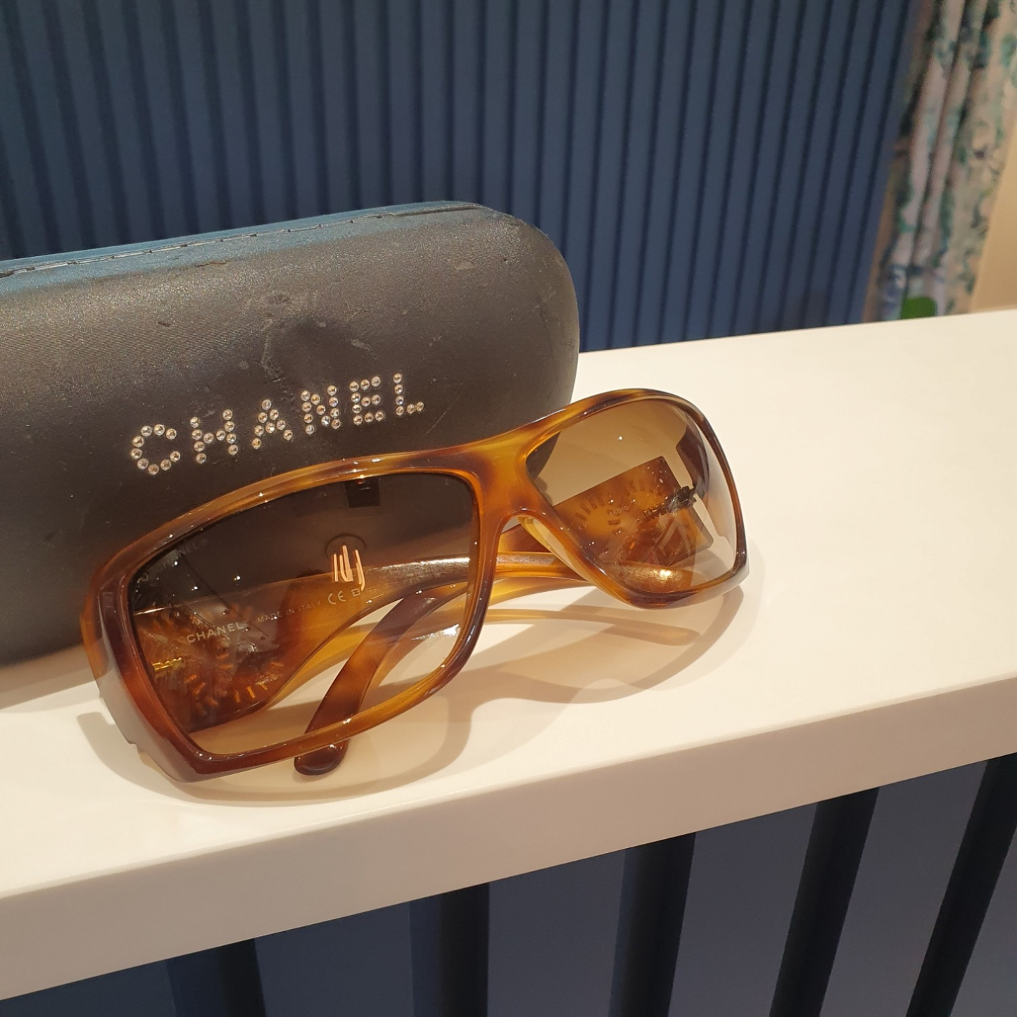Chanel brown logo sunglasses