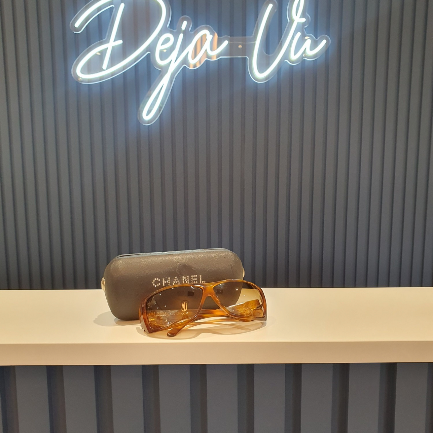 Chanel brown logo sunglasses
