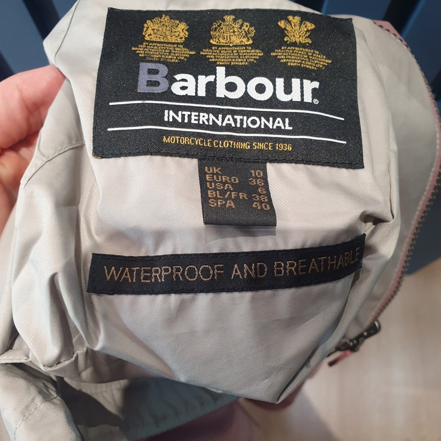 Barbour waterproof reversible raincoat, size 10