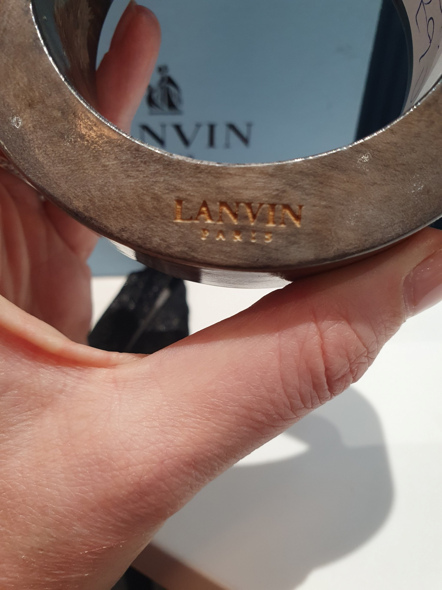 Lanvin chunky wooden bangle