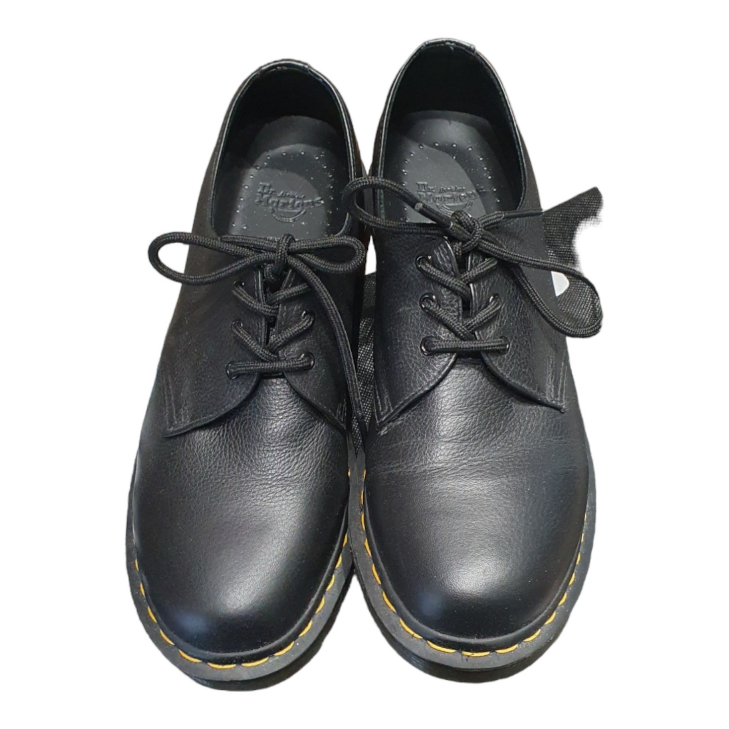 Dr Martens,  size 8, black leather 3 eye shoes