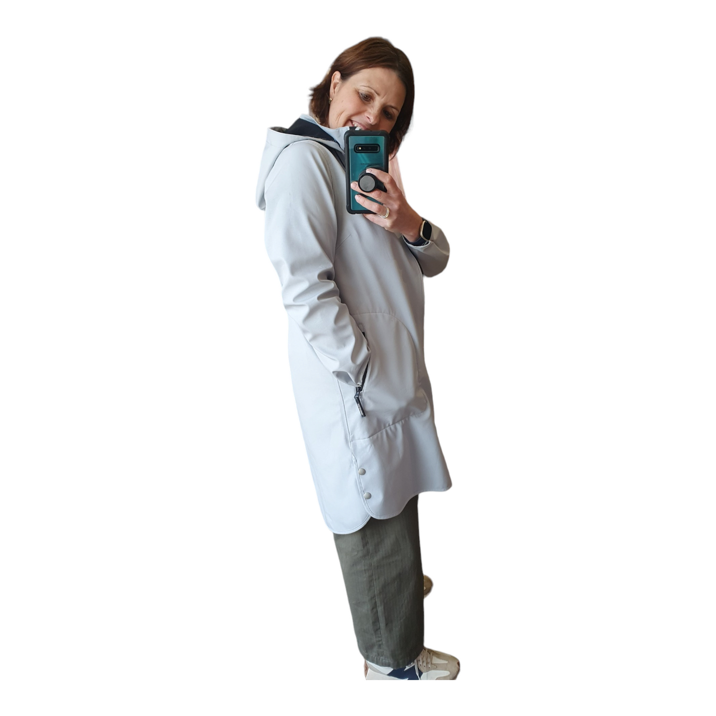 Ilse Jacobsen Pale blue raincoat, size 10