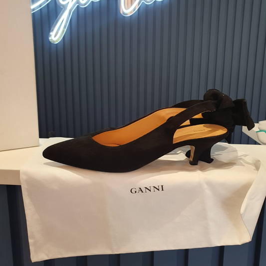 Ganni Black suede slingbacks,  size 40, BNWT