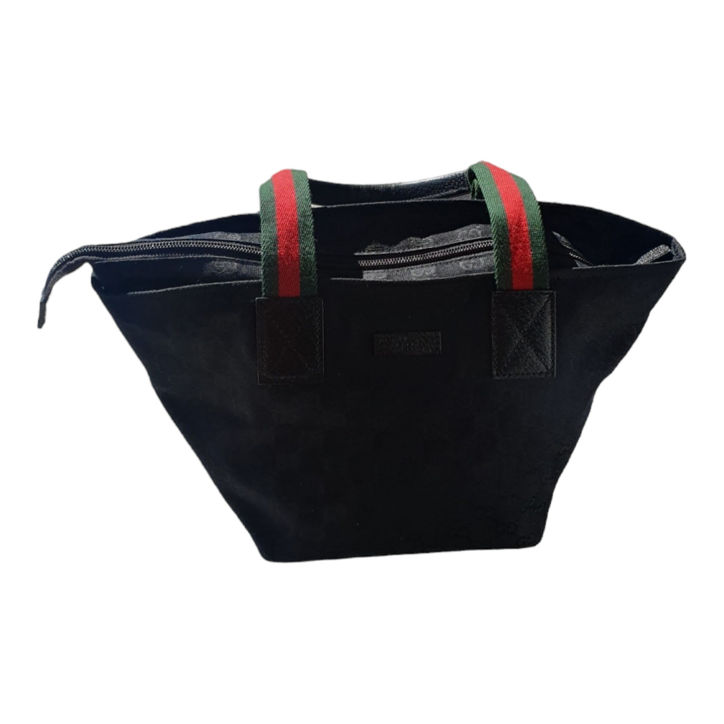 Gucci Ophidia logo black canvas and leather tote