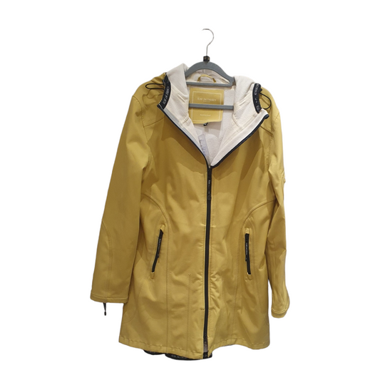 Ilse Jacobsen Mustard Yellow Raincoat, Size 40/12