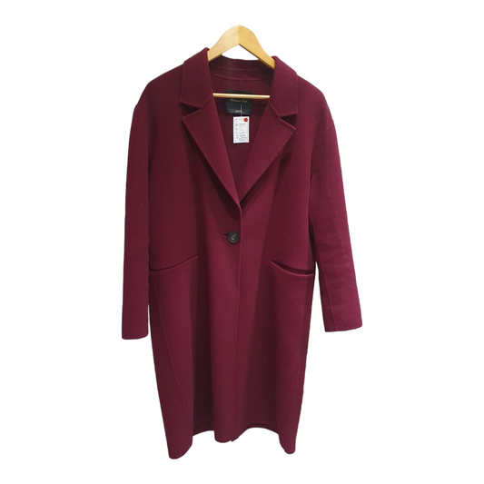 Massimo Dutti Wine Wool blend coat, size M/12-14