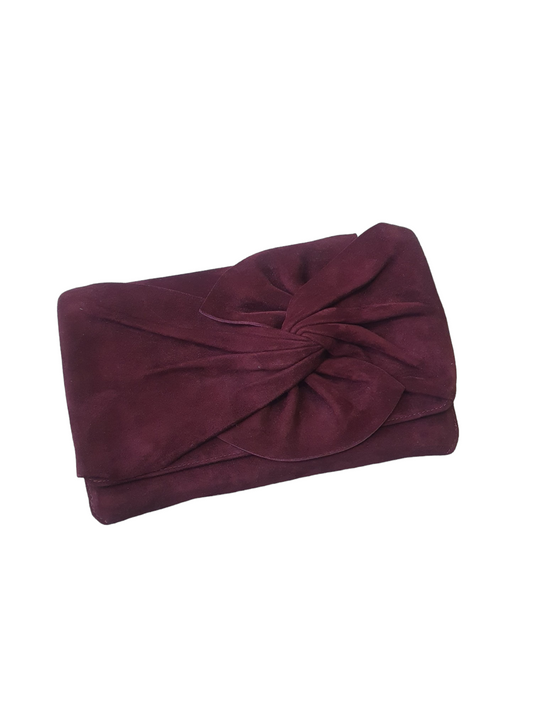 Karen Millen, Burgundy suede clutch