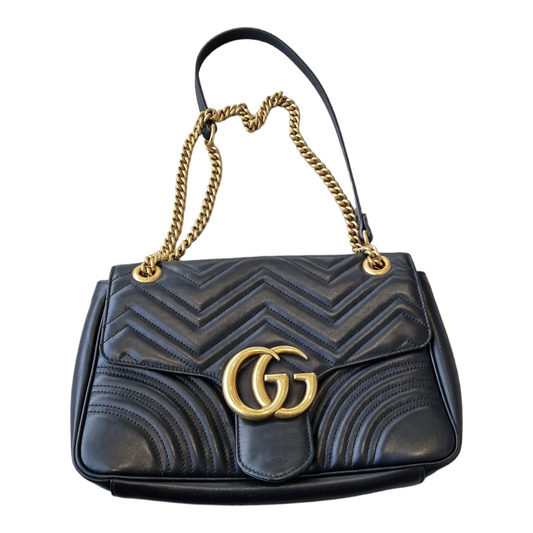 Gucci Maramont Quilted Flap Bag, Black