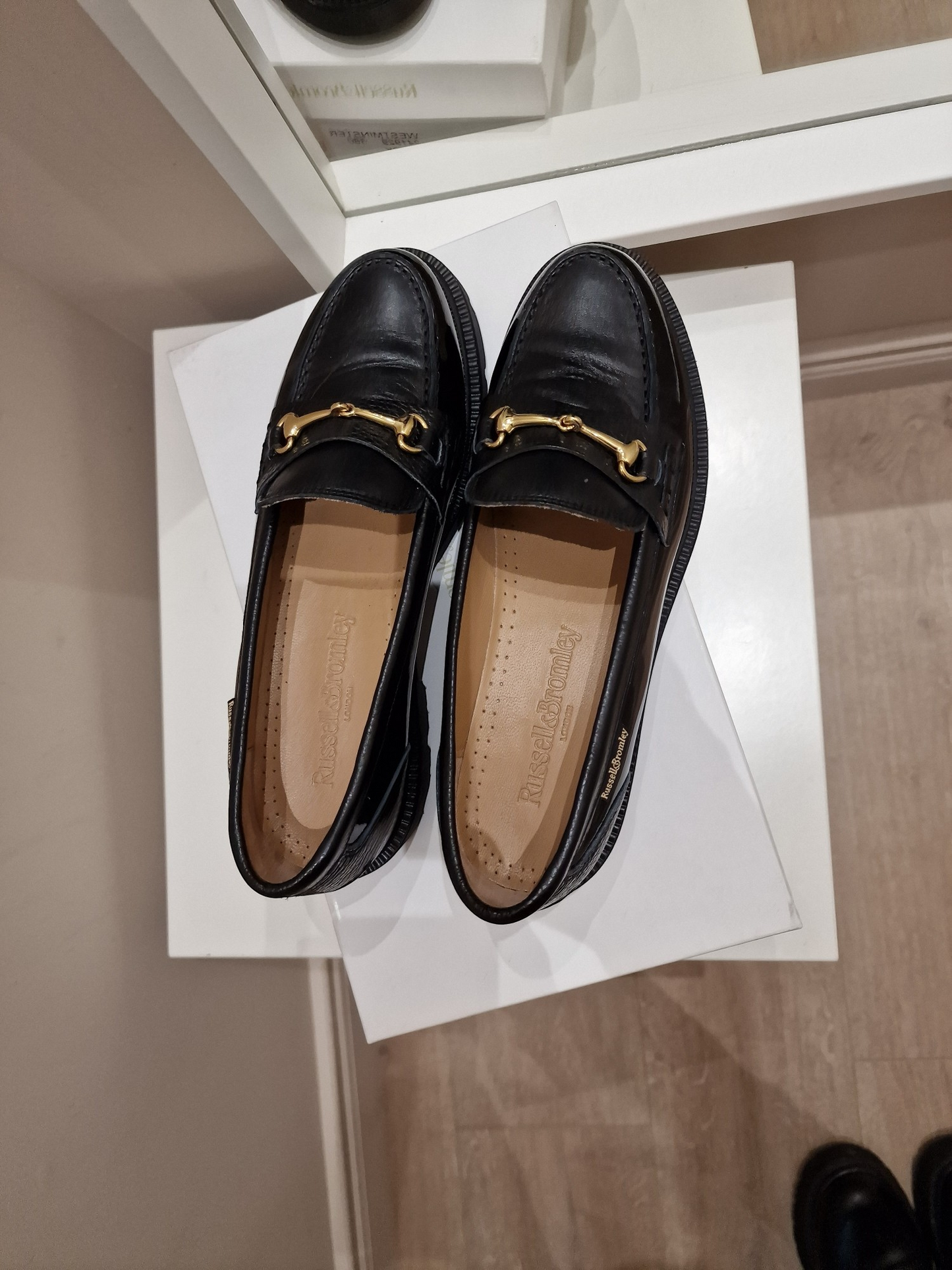 Russell and bromley black top loafers