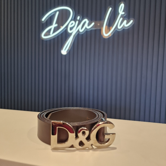 Dolce and Gabbana brown leather belt