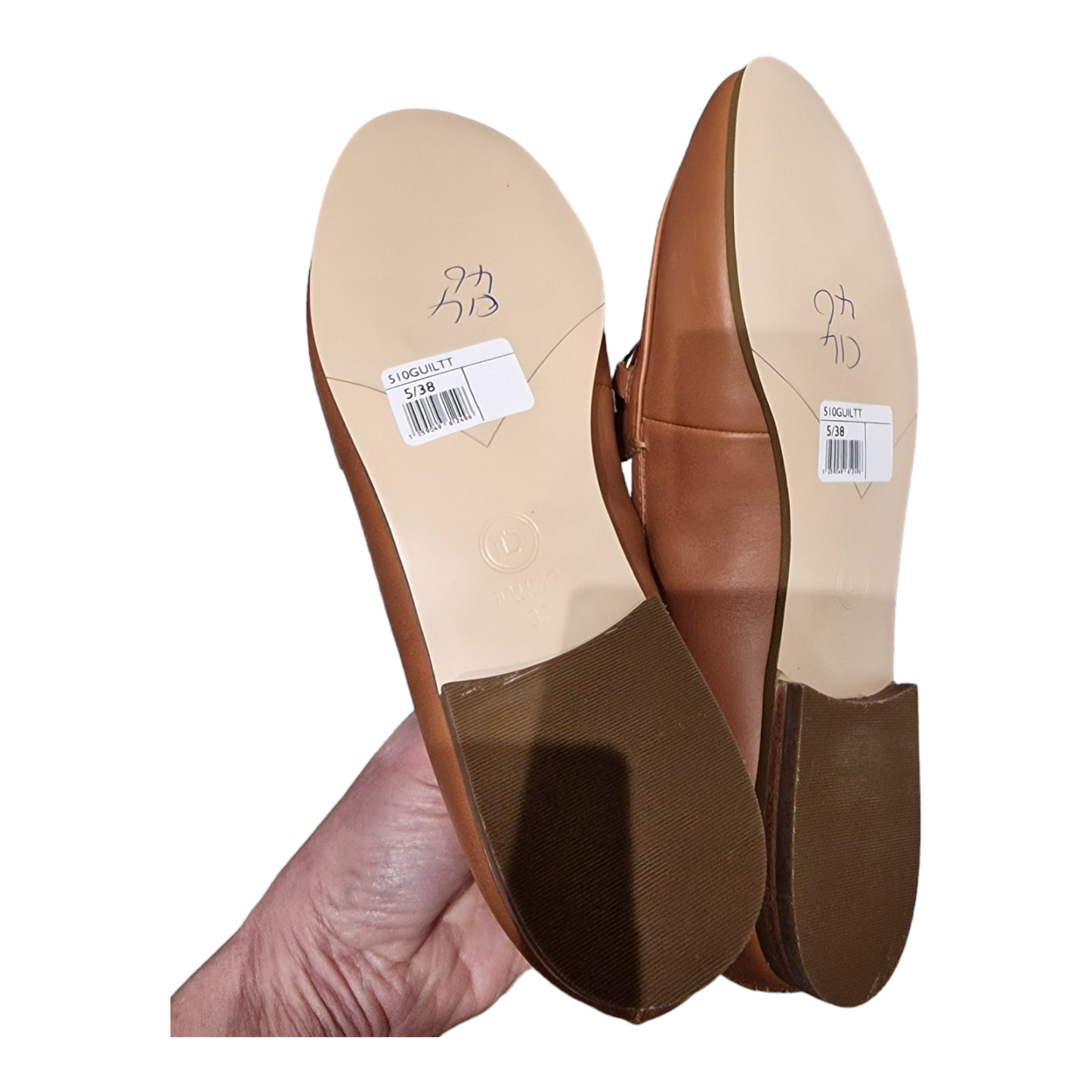 Dune Tan leather loafers, size 5, brand new