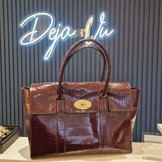Mulberry Bayswater Ox Blood High polish, croc effect leather