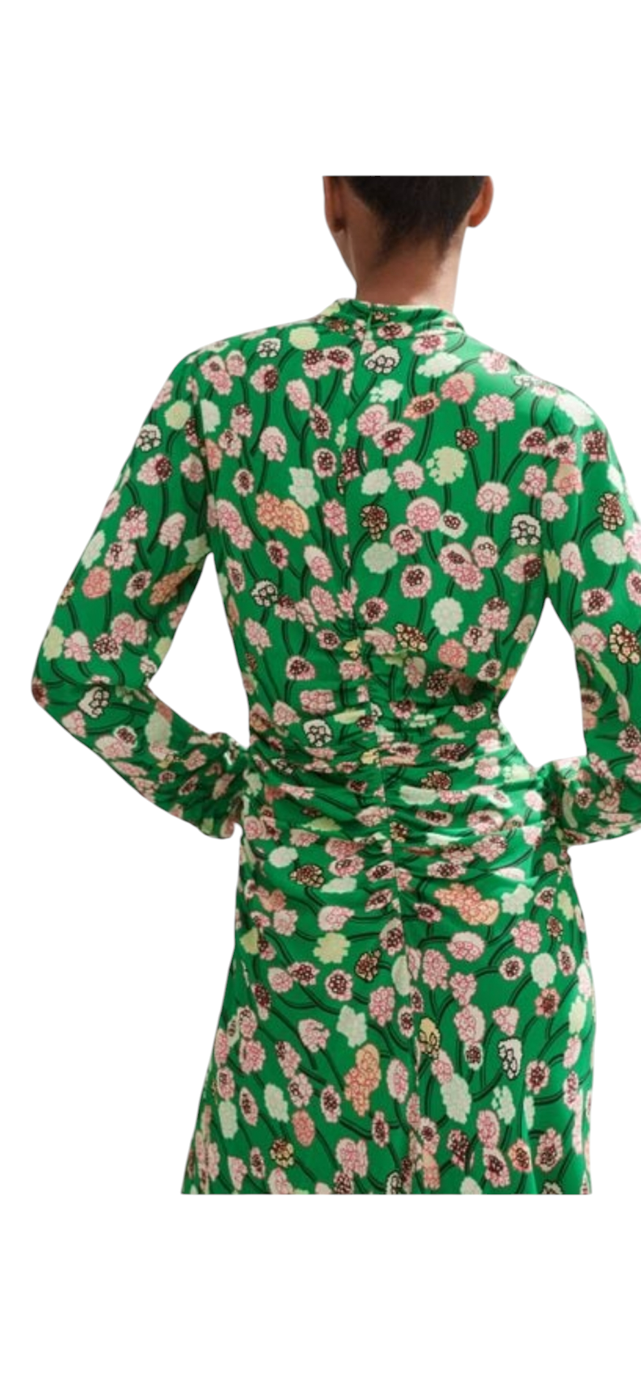 ME + EM Green Patterned Long Sleeve Dress, Size 16