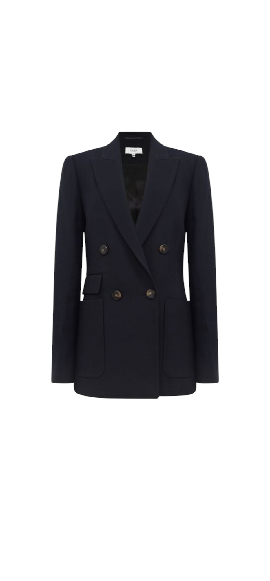 Reiss Navy Twill Double Breasted Blazer, Size 14