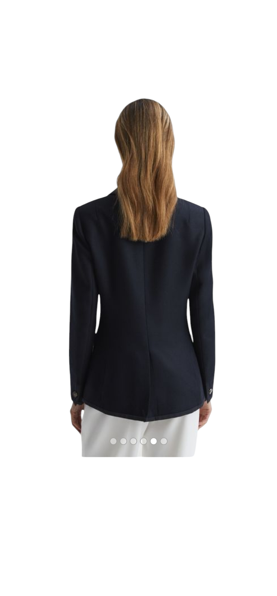 Reiss Navy Twill Double Breasted Blazer, Size 14