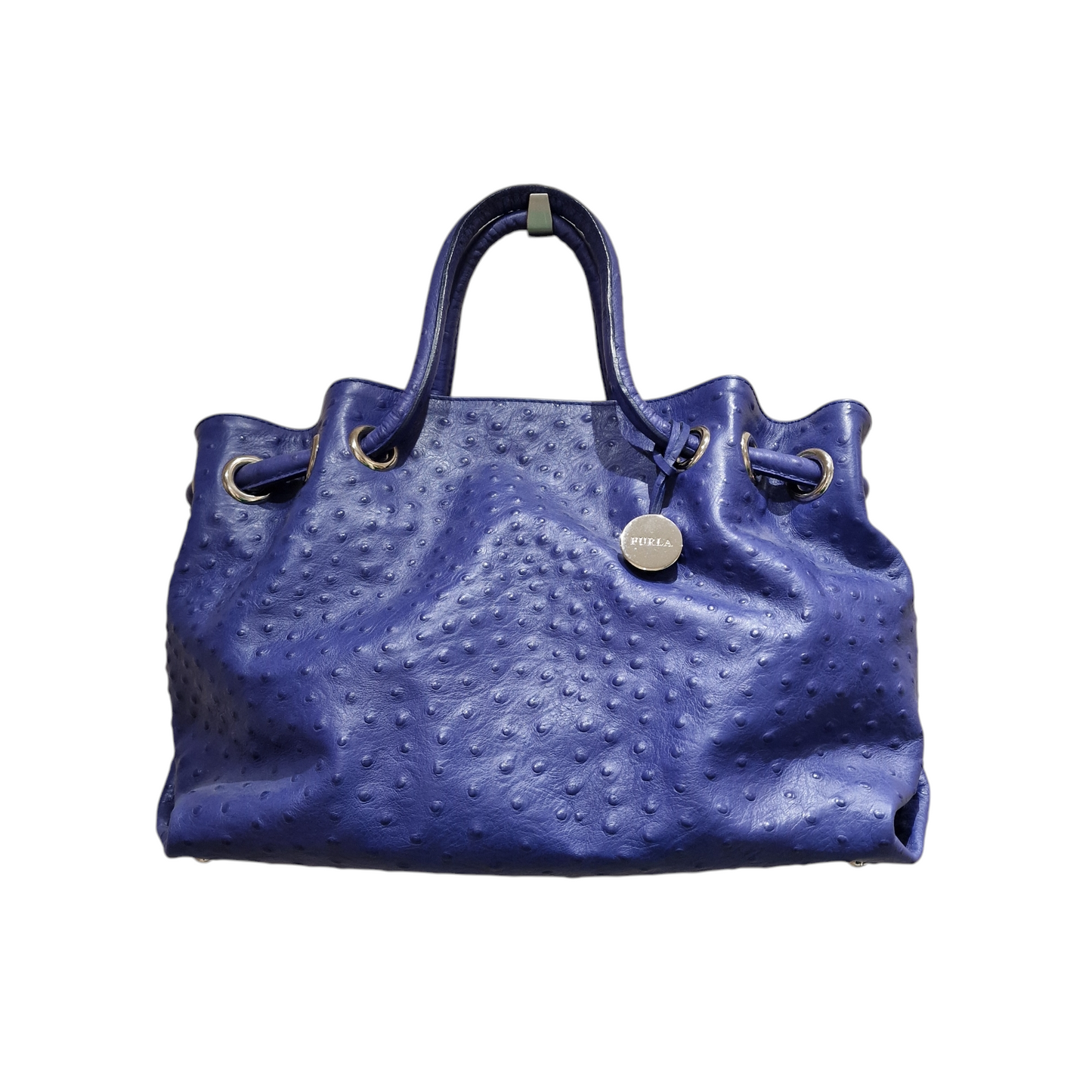 Furla Cobalt Blue Ostrich Handbag