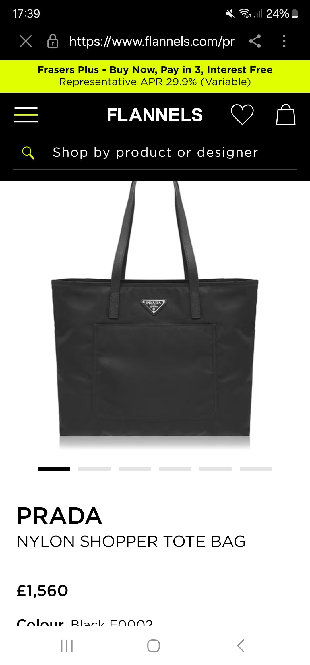 Prada Black Nylon Shopper,  BNWT