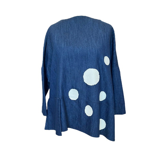 Corinna Caon Denim Navy and Spot Top