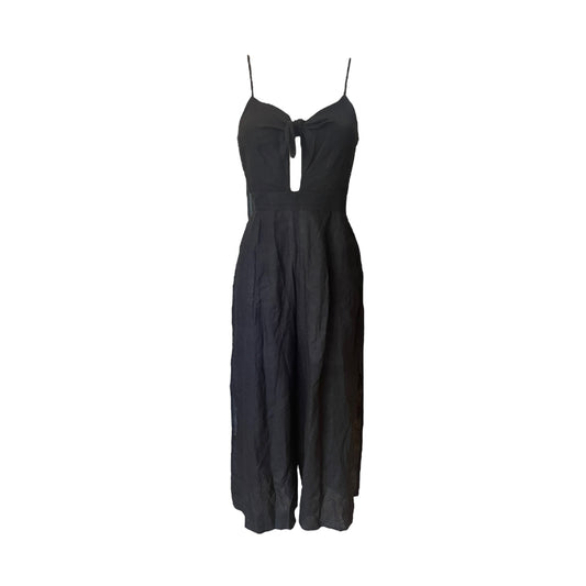 Sea Folly Black Linen Jumpsuit