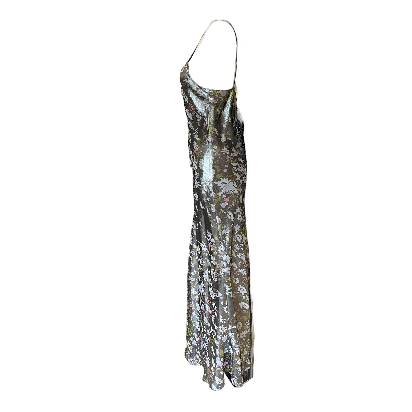 Ganni Metallic Floral Slip Dress