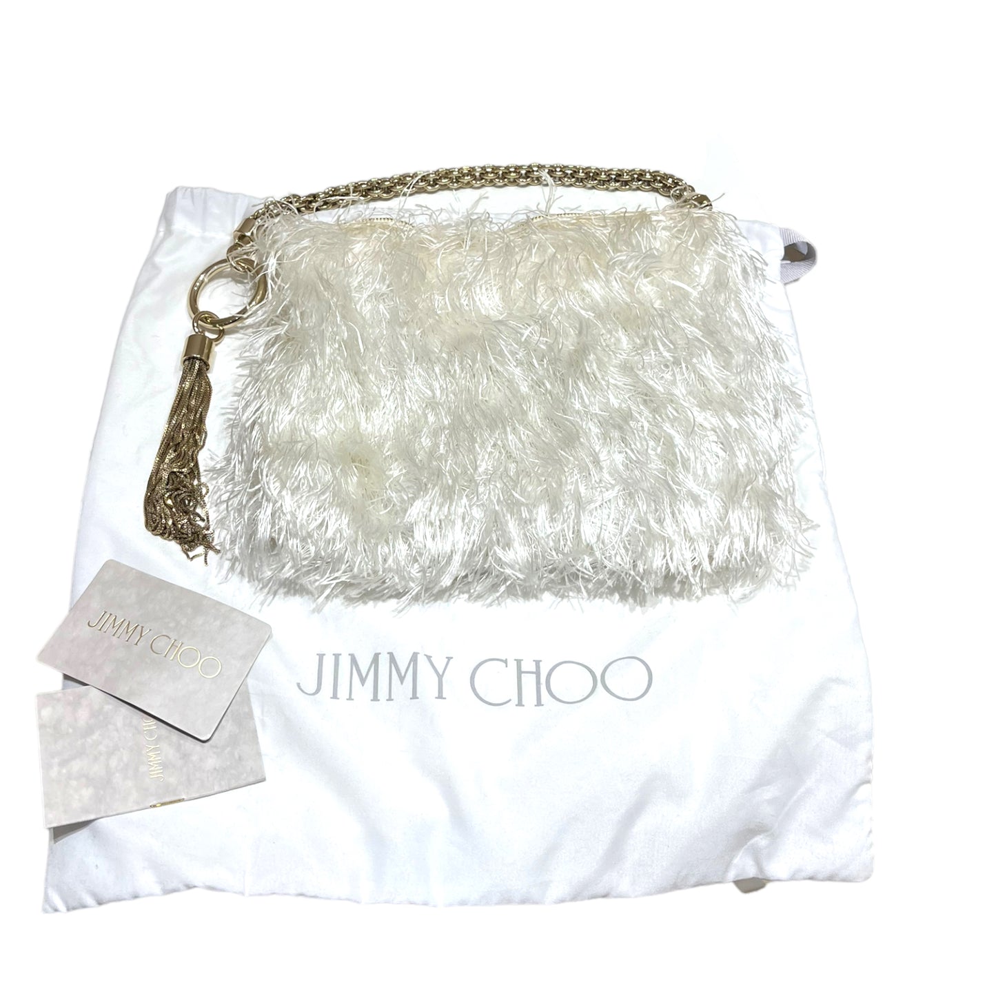 Jimmy Choo White Feather Clutch