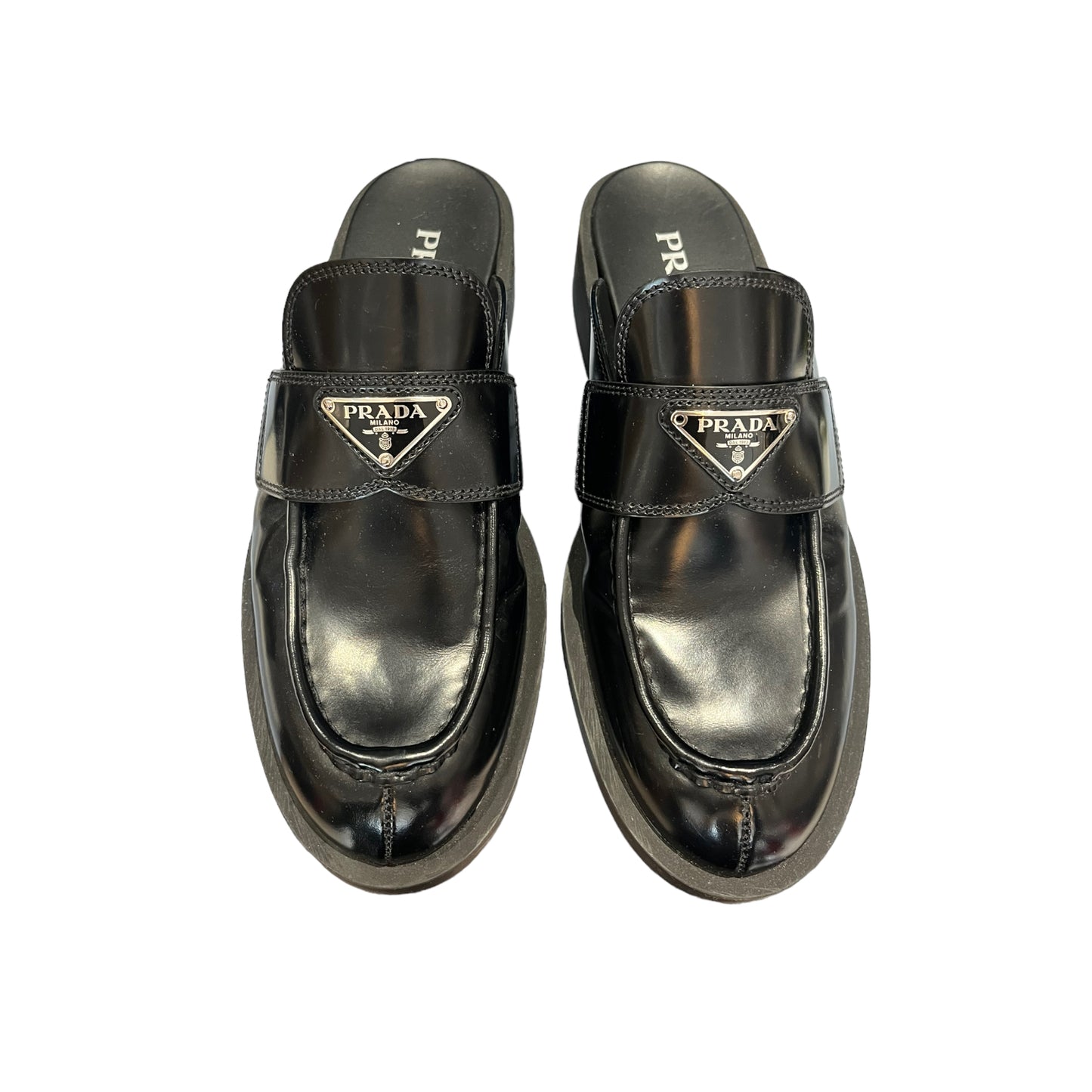 NEW Prada Black 'Spazzolato' Loafers