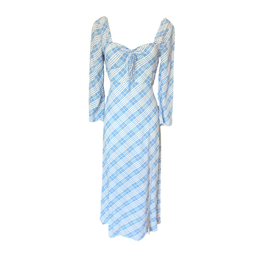 Rixo Blue and White Check Dress