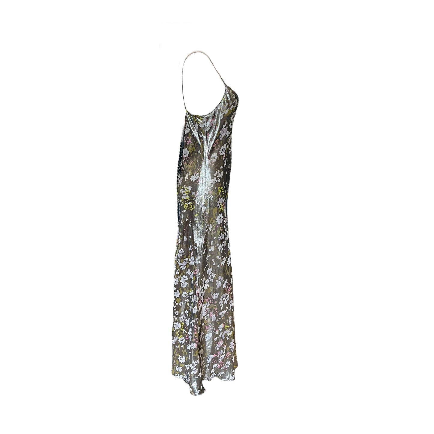 Ganni Metallic Floral Slip Dress