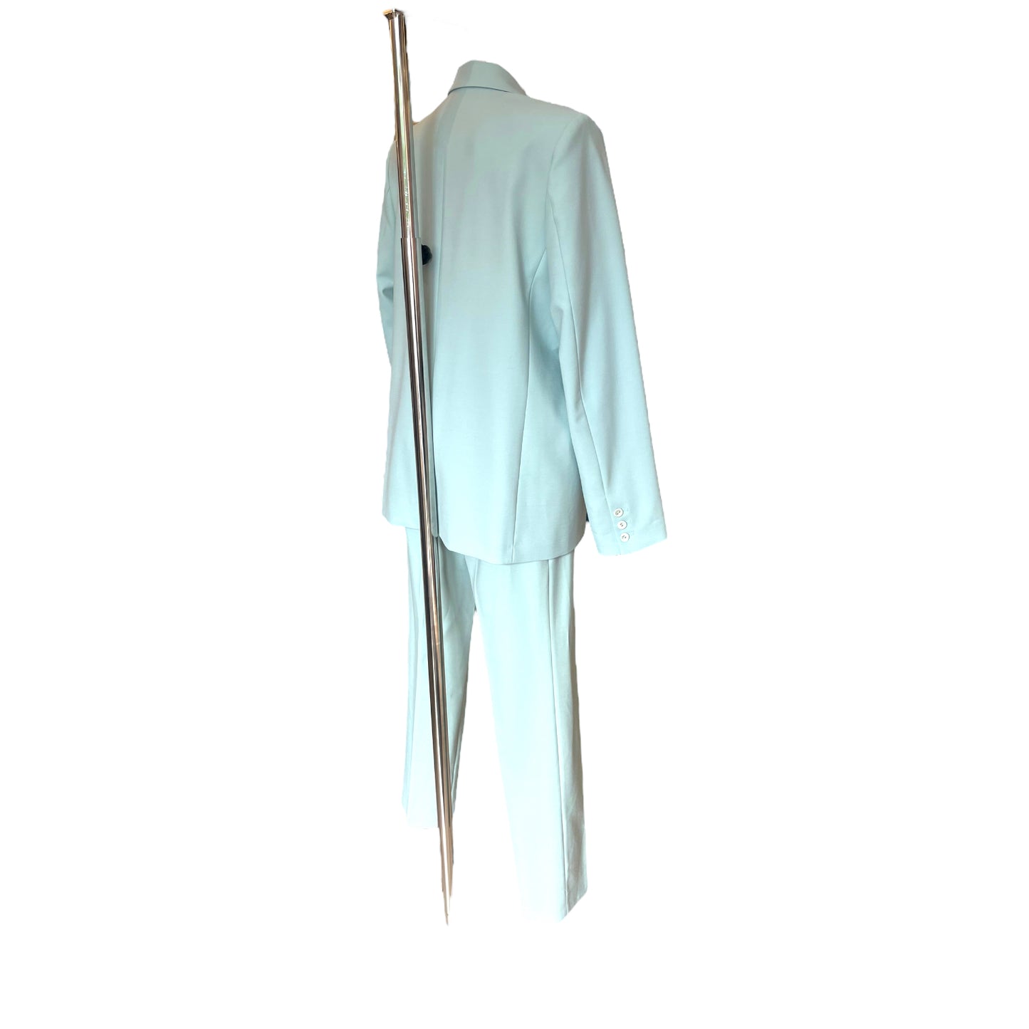 Victoria Beckham Light Blue and Navy Suit