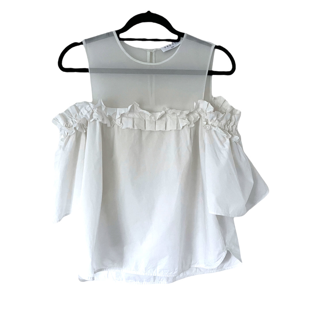Sandro White Off Shoulder Style Top