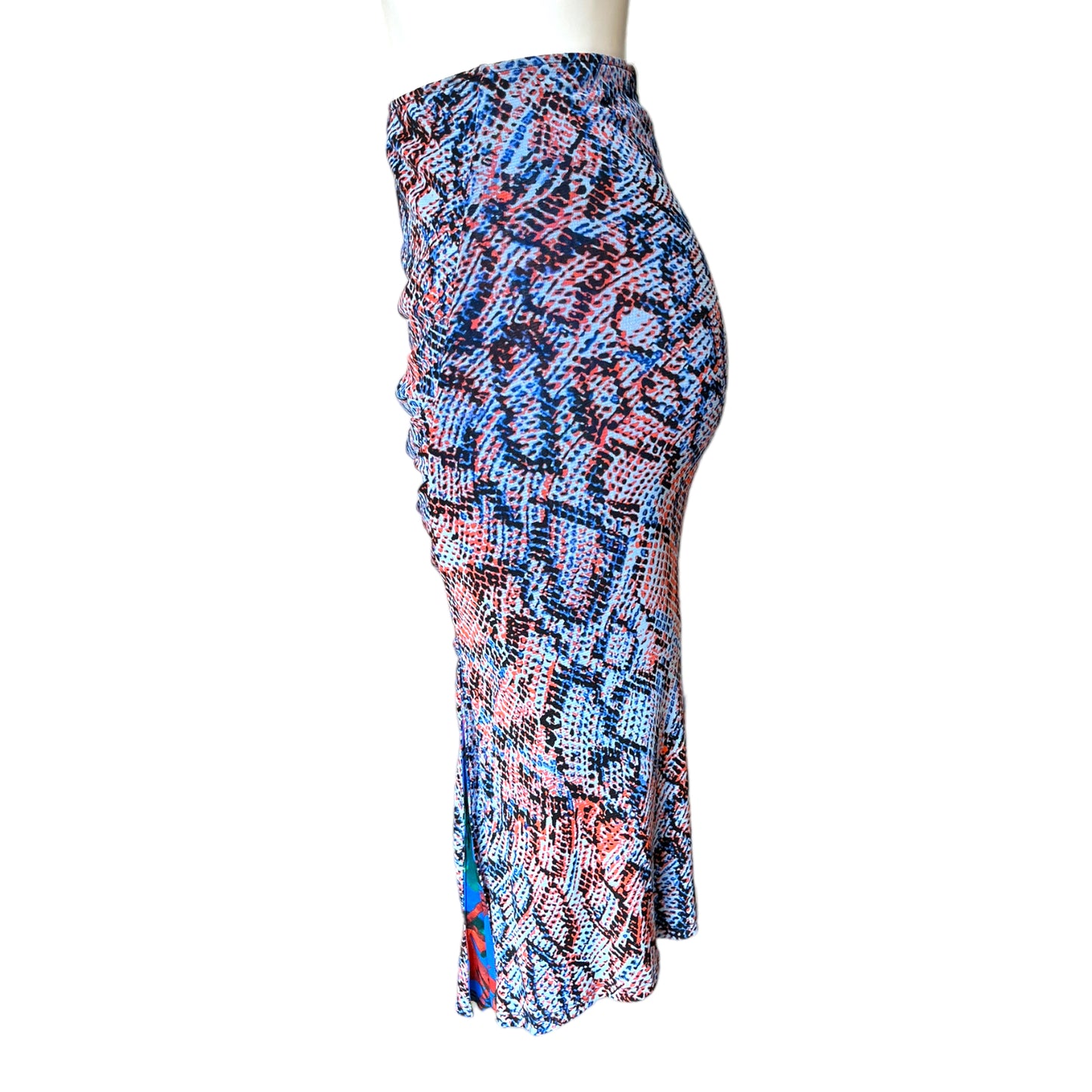 Diane Von Furstenberg Blue Multicoloured Reversible Skirt