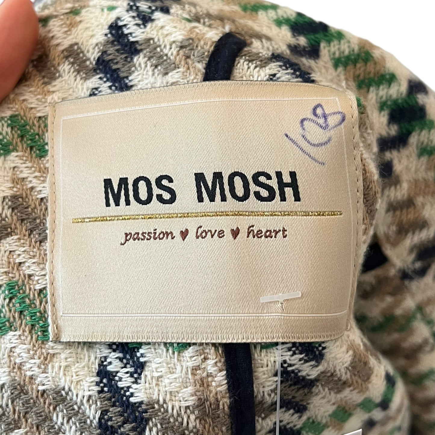 Mos Mosh Cream and Green Check Jacket