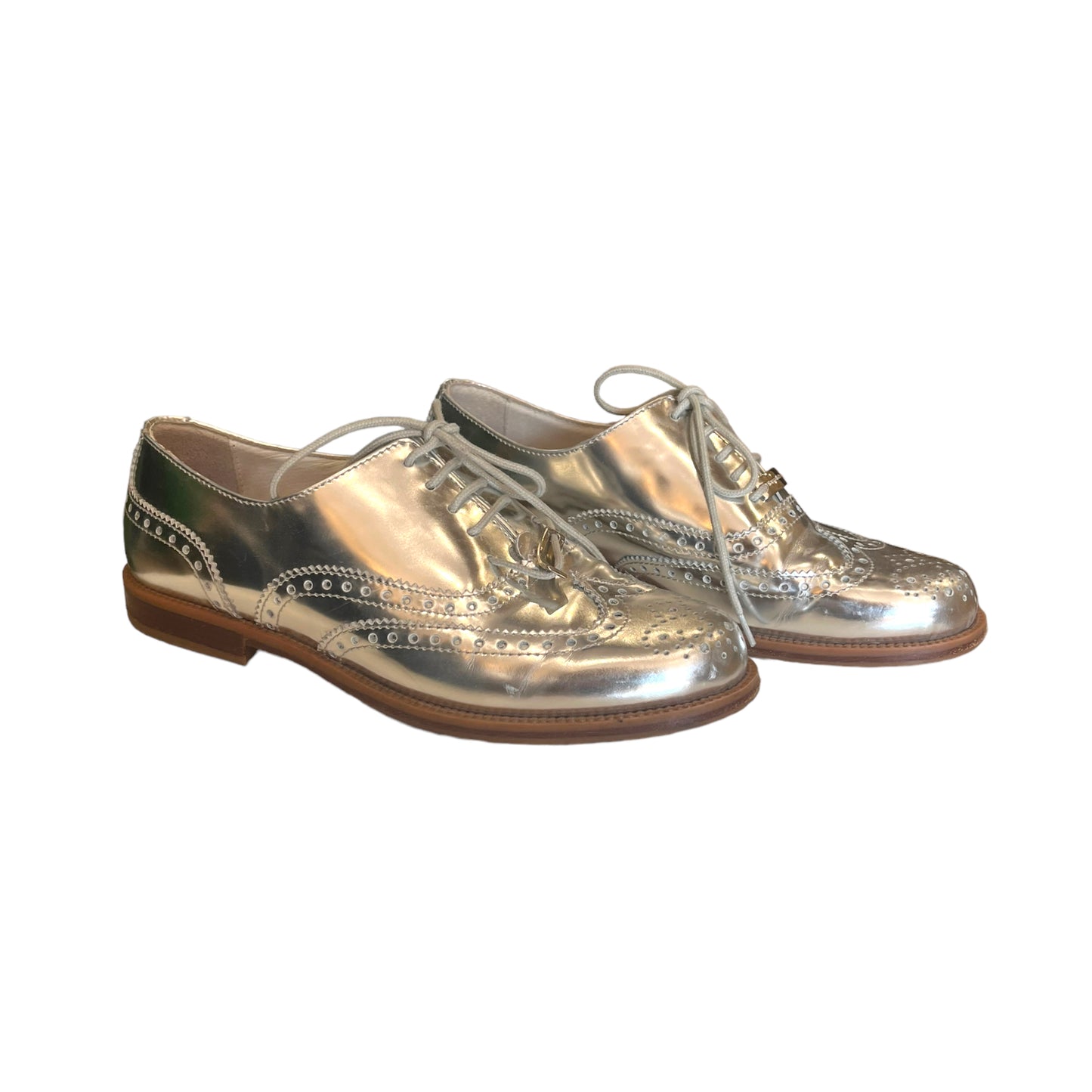 Russell and Bromley Silver Brogues
