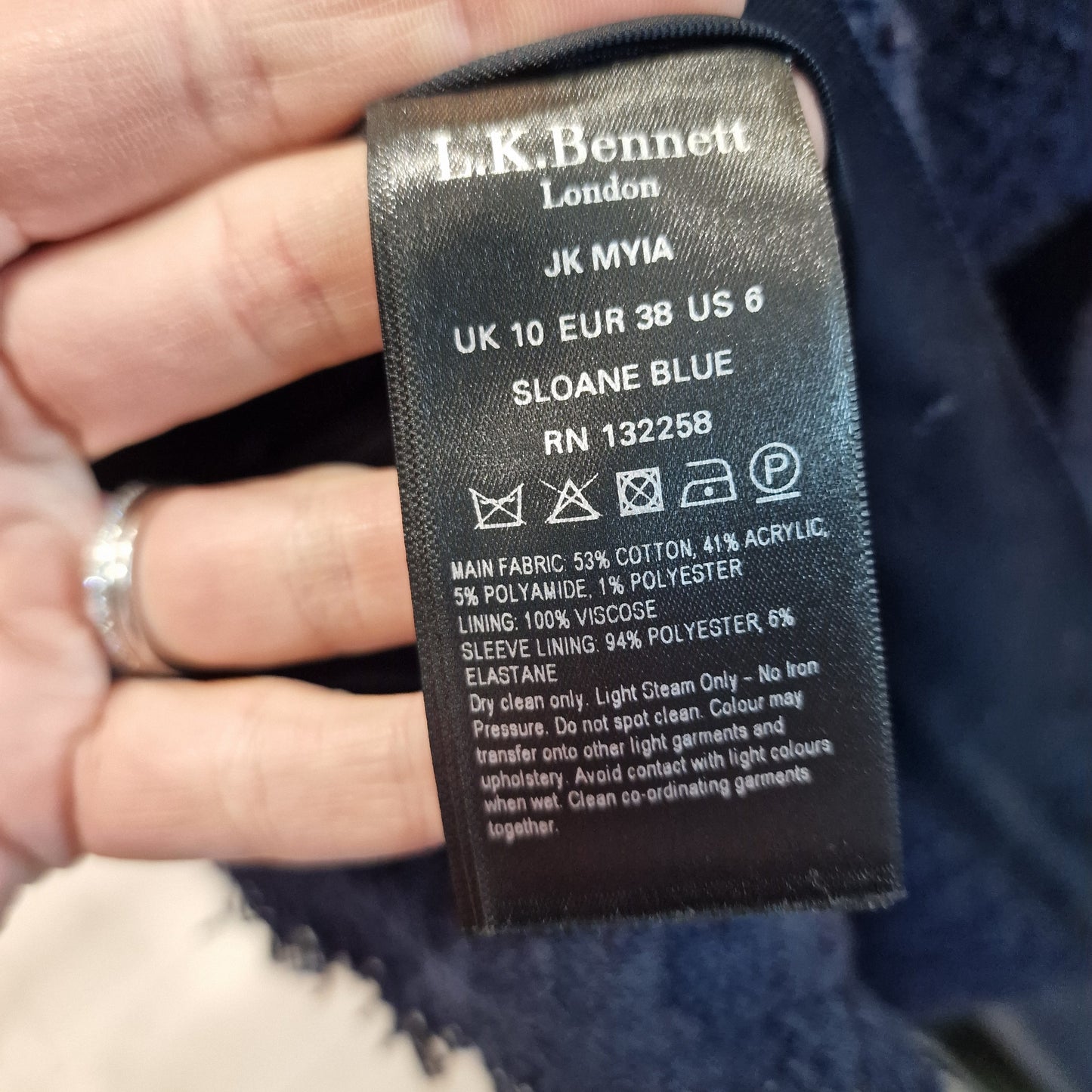 LK Bennett Navy Tweed Jacket