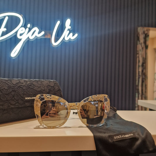 Dolce and Gabbana Gold Lace Sunglasses