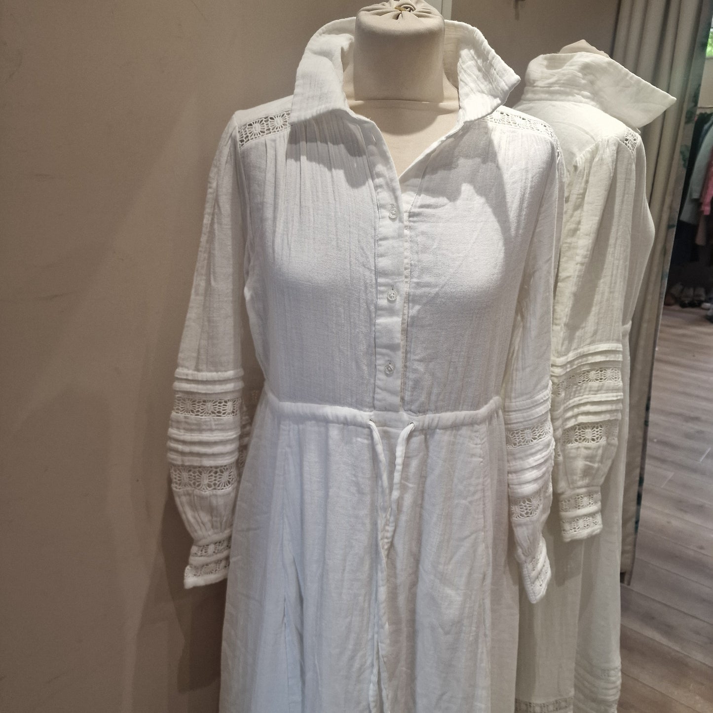 Me and Em White Cheesecloth Dress - 10