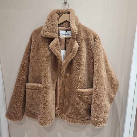 Stand Studio Camel Faux Fur Teddy Jacket - 12