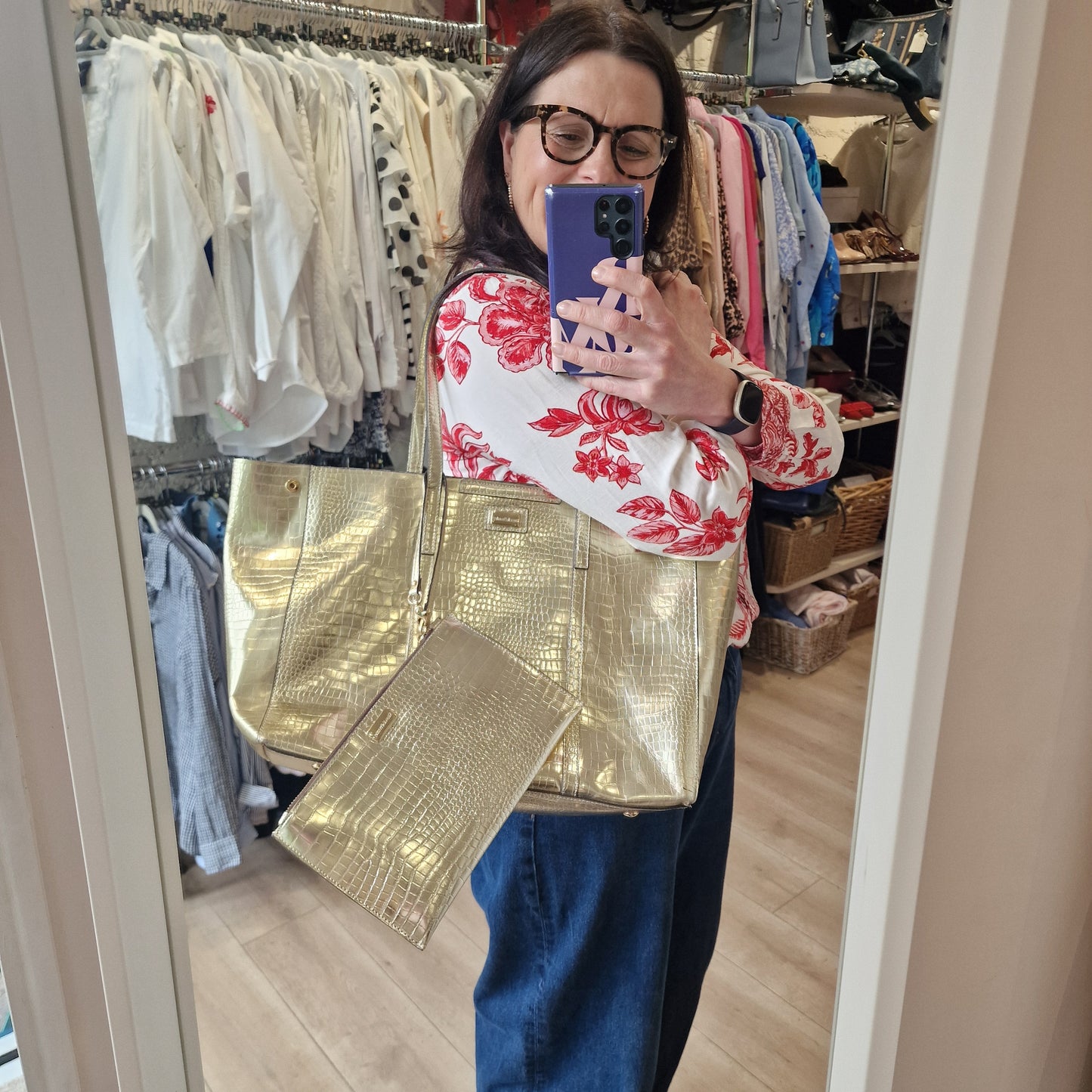Russell and Bromley Gold Shopper