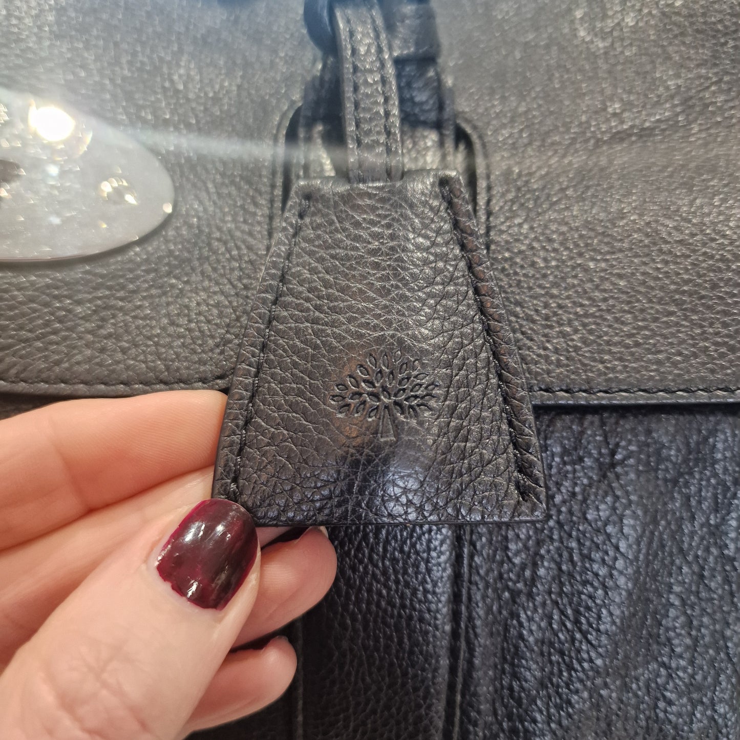 Mulberry Bayswater Black, Silver Hardware