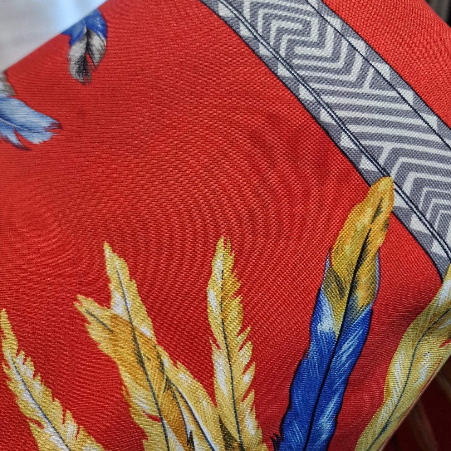 Hermes Red 'Brazil' Silk Scarf