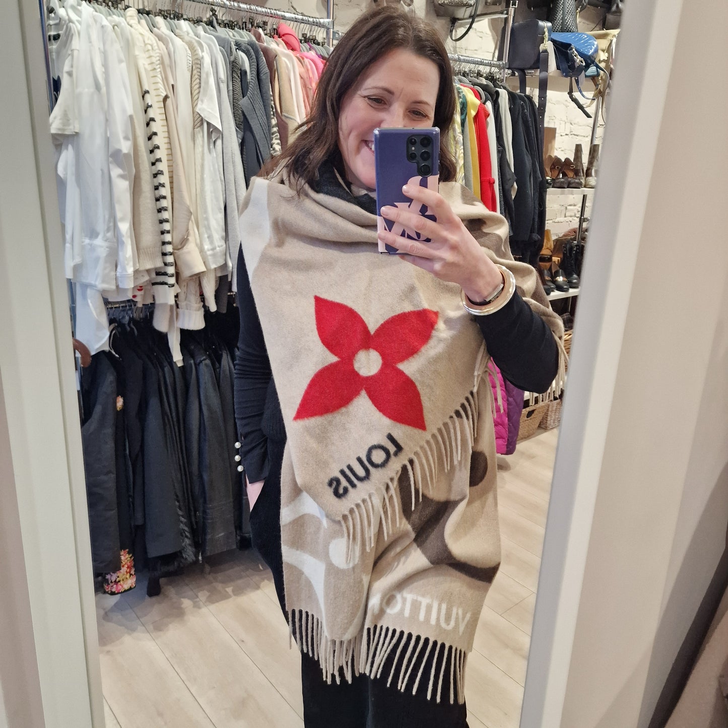 Louis Vuitton 'The Ultimate' Cashmere & Wool Fringed Scarf